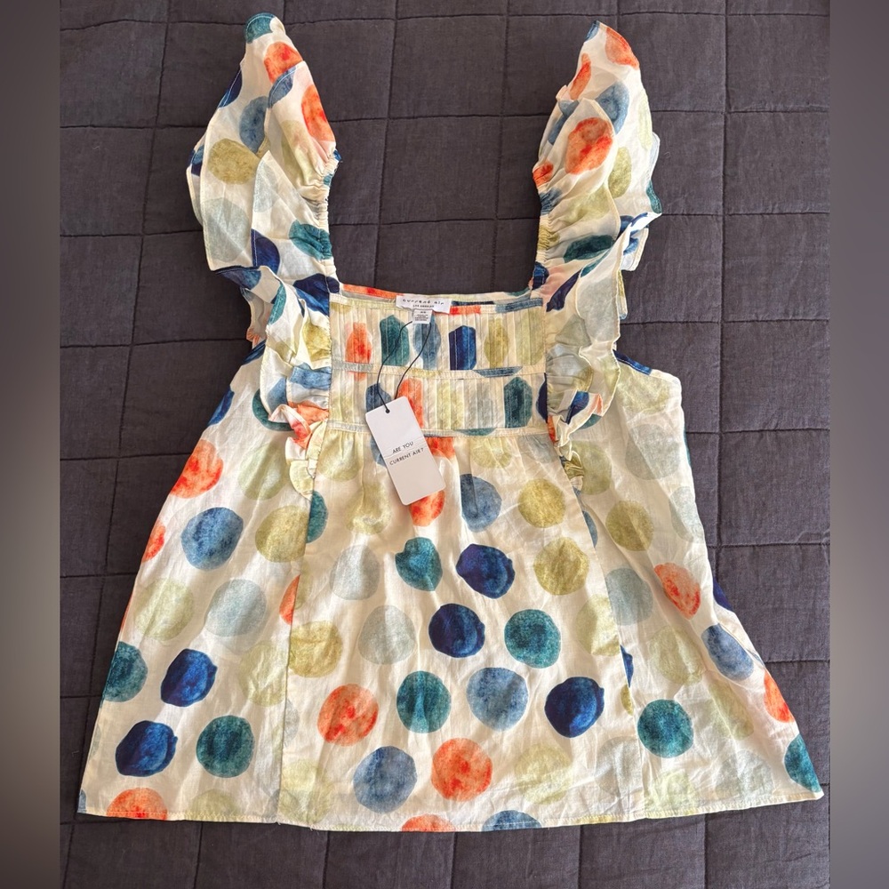 Current Air Colorful Polka Dot Blouse